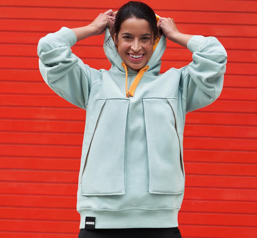 Hoka One One Womens Hoodie - Bondi - Blue - MIDS50987